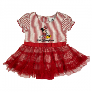 Vestido Body Vermelho e Branco com Listras Estampa Minnie | Disney