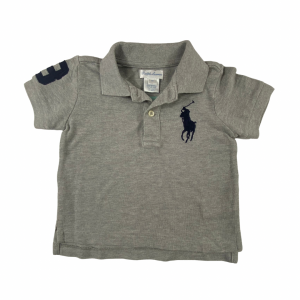 Camiseta Gola Polo Cinza com Detalhe Marinho | Polo Ralph Lauren