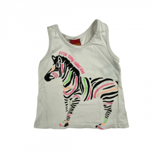 Blusa Regata Branca Zebra | Kyly