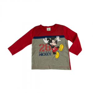 Camiseta Manga Longa Vermelha Estampa Mickey | Disney