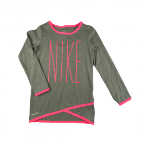 Vestido em Algodão Cinza com Rosa Neon | Nike